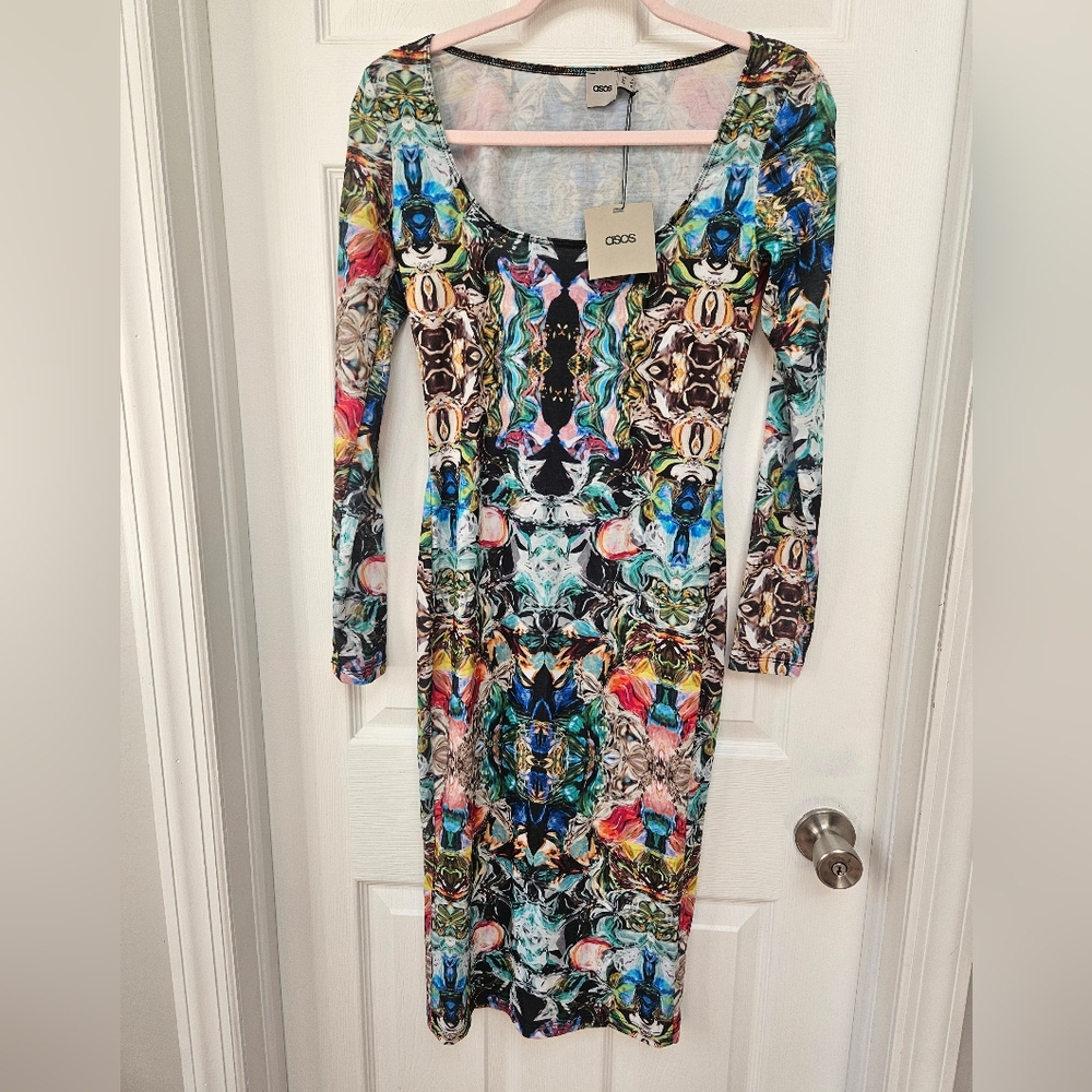 ASOS Patterned Dress, Size 6 - Picture 3 of 6